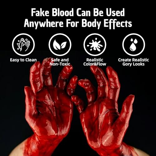 Fake Blood Spray for Halloween - 2 Pack, Washable, Realistic Dripping & Spatter Effects