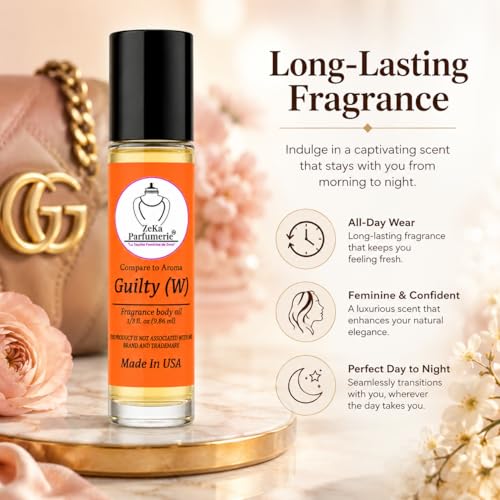 Zeka Parfumerie Travel Size Fragrance Body Oil Roll-On - Guilty Inspired, 1/3 oz