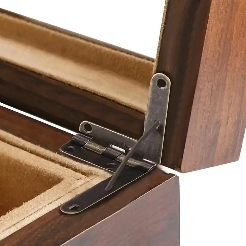 Wooden Box Supports - 12pcs 90° Hinge for Small Jewelry Box | 30x33mm