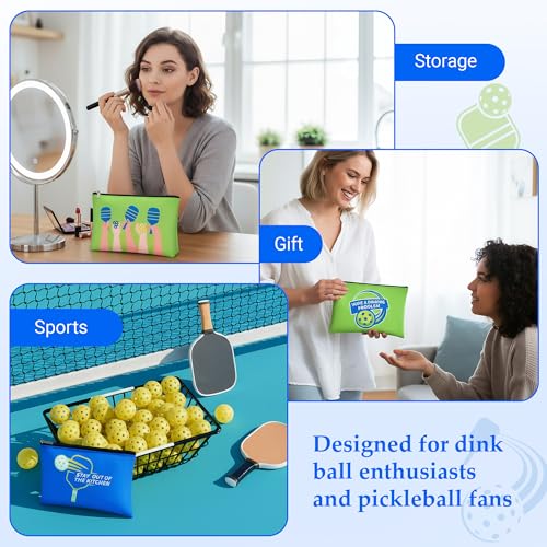 Pickleball Makeup Bags Set - 24 Bright Cosmetic Pouches in Blue Variation