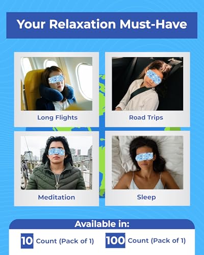 FLYGIENE Self-Heating Steam Eye Masks for Dry Eyes & Stye Relief - 10 Pack
