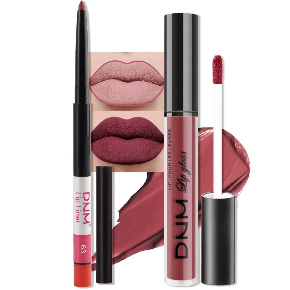 Medium Brown Beige Lip Liner & Matte Lipstick Set - Vegan, Long-Lasting, Waterproof | 2 Pcs