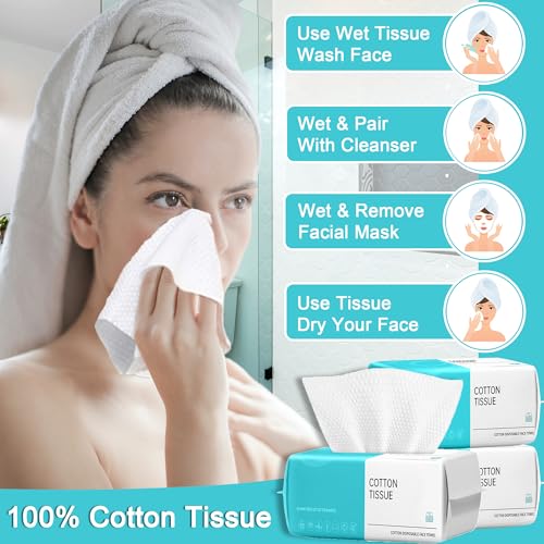 Unscented Disposable Face Towels - 100 Count, Soft & Thickened