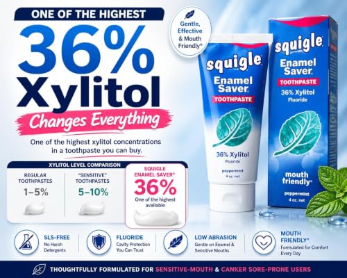 Squigle Enamel Saver SLS-Free Toothpaste for Sensitive Mouths 4oz, Pack of 1