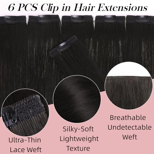 10'' Black Brown Short Clip-In Hair Extensions - Real Human Hair
