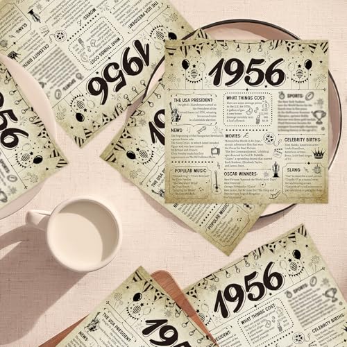 Vintage 70th Birthday Napkins - 50 Disposable Party Napkins