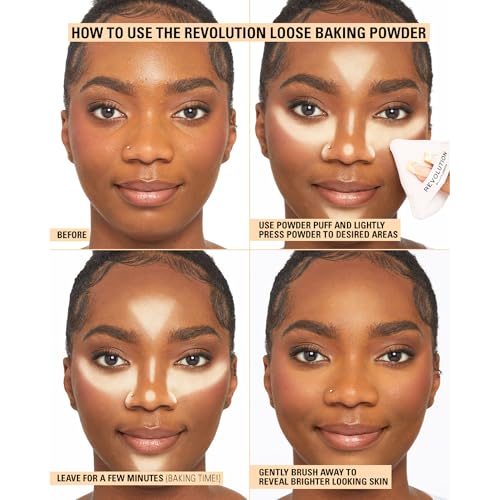 Banana Revolution Beauty Loose Setting Powder 1.12 oz – Banana Face Powder, Long-Lasting Mattifying