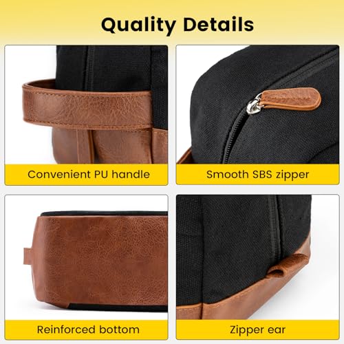Vorspack Canvas Travel Toiletry Bag for Men - Water-Resistant, Large Capacity