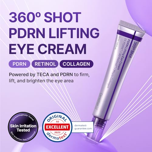 CENTELLIAN 24 360¨¬ Shot PDRN Eye Cream - Anti-Aging Retinol Eye Cream for Hooded Eyes, Firming & Wrinkle Smoothing, Hydrating Care for Dark Circles, Under-Eye Bags & Crow's Feet, 1.01 fl oz