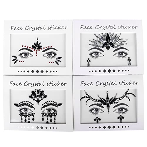 Bowitzki Black-B Halloween Face Jewels Set Women Mermaid Rhinestone Face Gems