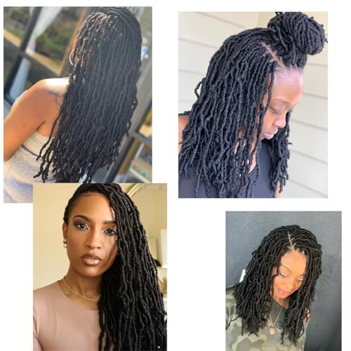 RAYIIS 36 Inch Fake Locs Crochet Hair - 8 Pack Middle Size Synthetic Braids