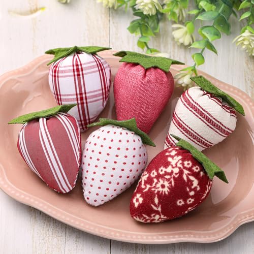 12 Pcs Fabric Artificial Strawberries - Cute Home Decor & Bowl Filler
