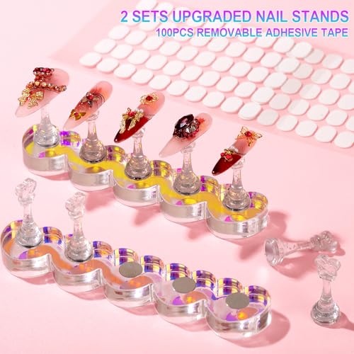 JINJINANV Magnetic Nail Stand for Press Ons - Anti-Tip Design