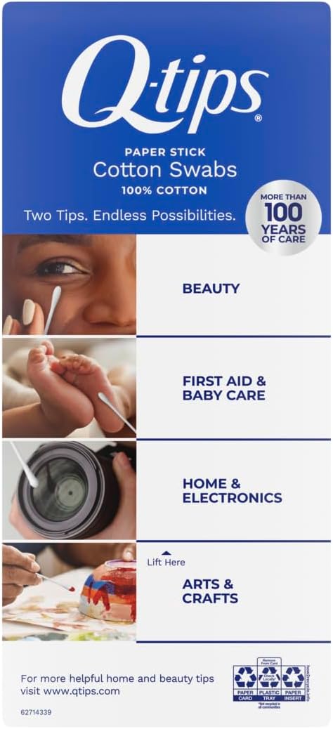 Cotton Swabs - 100% Pure Cotton Q-Tips for Hygiene & Beauty Care | 625 Count