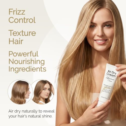 Air Dry Cream for Frizz Control - Lightweight Hair Smoothing, 4 oz