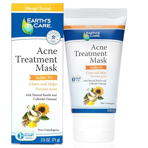 Earth's Care Acne Treatment Mask - 5% Sulfur, 2.5 OZ Tube