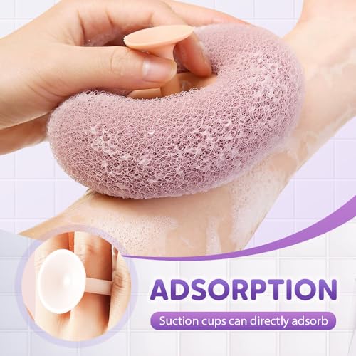 Super Soft Sunflower Bath Sponge with Suction Cup - Exfoliating Shower Ball for Gentle Cleansing