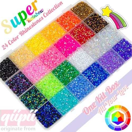 qiipii 24 Color Jelly Resin Rhinestones for DIY Crafting