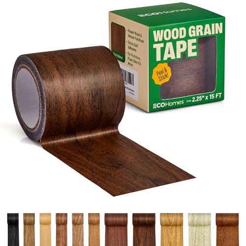 ECOHomes Wood Grain Repair Tape - Dark Walnut, 2.25" x 15' for Furniture Repair