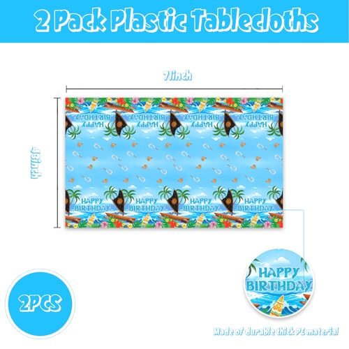 Ocean-Themed Tablecloth Set for Kids Birthday Parties - 2 Pcs