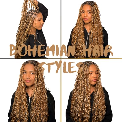 26 Inch Honey Brown Pre-Stretched Boho Braiding Hair