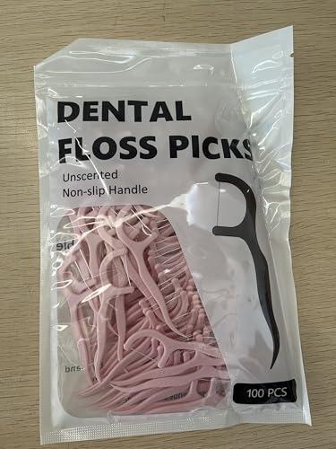Baderke 600 Count Pink Dental Floss Picks for Adults - Portable Oral Care