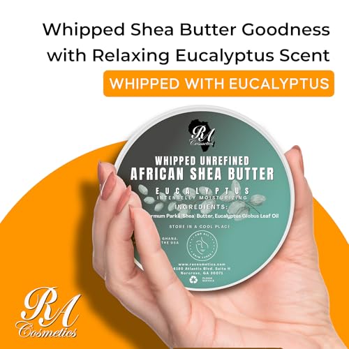 RA COSMETICS Eucalyptus Whipped Shea Butter 12oz - Moisturizing & Nourishing