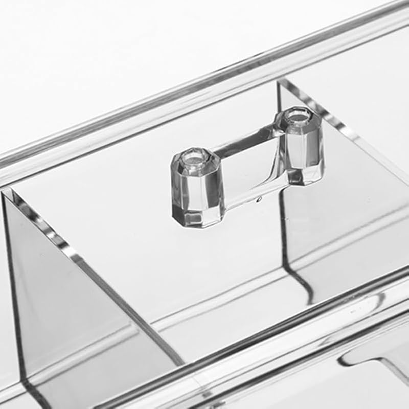 FRCOLOR Clear Acrylic Makeup Organizer Box with Lid for Vanity Storage