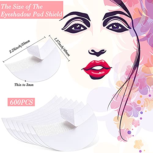 600 White Eyeshadow Pad Shields - Half Moon Stencils for Makeup