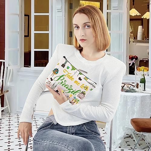 Take Me To Brazil Cosmetic Bag - Travel Zipper Pouch for Souvenirs