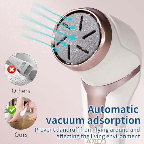 Rechargeable Waterproof Electric Foot Callus Remover with Vacuum & 3 Rollers
