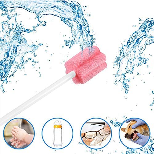 Disposable Oral Swabs 50 Pack for Dry Mouth & Elderly Oral Care - Latex-Free, Individually Wrapped