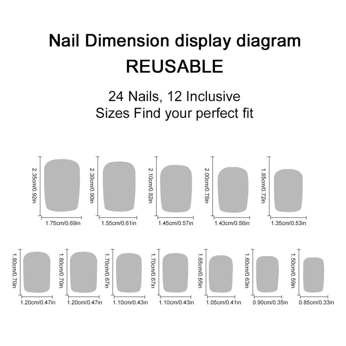French Tip Press-On Nails - 24 Pcs Short Square Pink with Flower Rhinestones | Irregular Acrylic Full Cover Set for Manicure