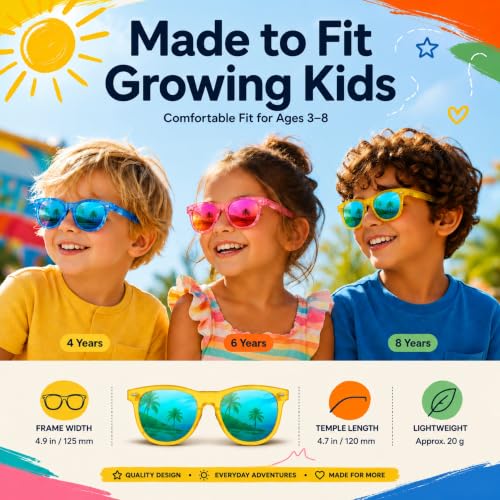 18 Pack Kids Sunglasses with UV400 Protection for Ages 3-8