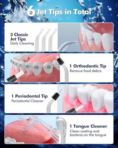 WAFLOO Cordless Water Flosser, 5 Modes Portable Dental Oral Irrigator, 300ml