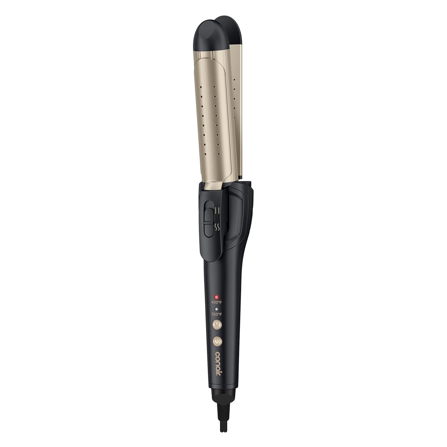 INFINITI PRO CONAIR 2-in-1 Hair Styler | Travel Flat Iron & Curling Iron, Tourmaline Ceramic, Dark Gray, 1¼" Plates