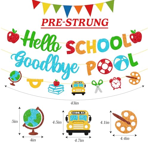 Hello School Goodbye Pool Banner | Back to School Decoration
