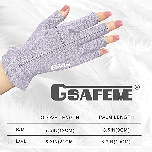 GSAFEME Fingerless Cotton Gloves for Dry Hands - Moisturizing, Purple S/M (Pack of 3)