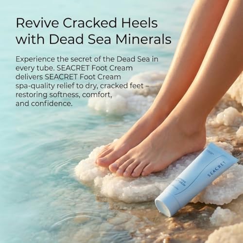 SEACRET Dead Sea Foot Cream 3.4 Fl Oz – Deep Moisturizing Heel Repair with Shea & Tea Tree Oil