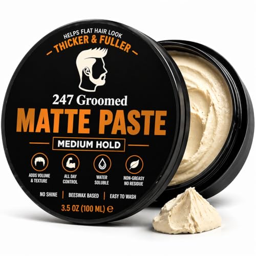 247 Groomed Matte Hair Paste for Men - Medium Hold Styling Clay