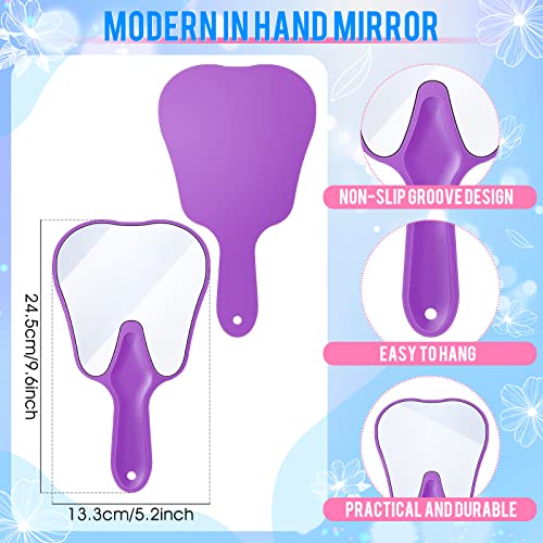 6 Tooth Shaped Handheld Mirrors - Cute Portable Makeup Tools