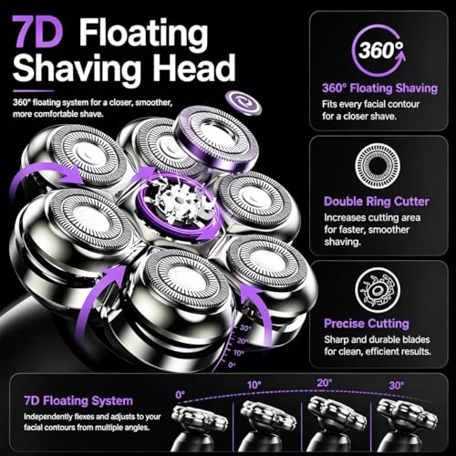 7D Magnetic Replacement Head for Electric Rotary Shavers - Universal Fit