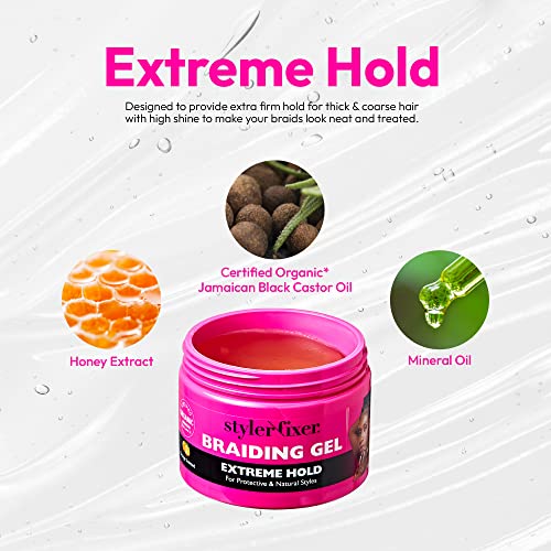 Red by Kiss Braiding Gel - Extreme Hold & High Shine for Box Braids