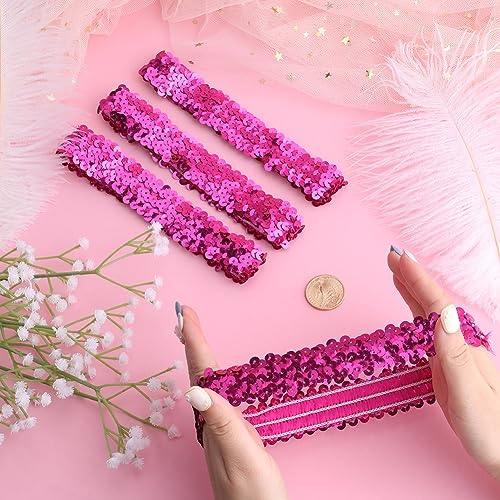 GORGECRAFT 12-Piece Sequin Elastic Headband Set for Sports and Party