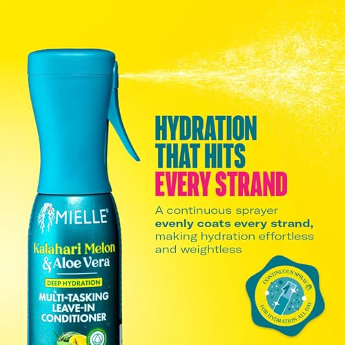 Mielle Organics Kalahari Melon & Aloe Vera Leave-In Conditioner Spray 6.7oz - 3-in-1 Detangler & Moisturizer