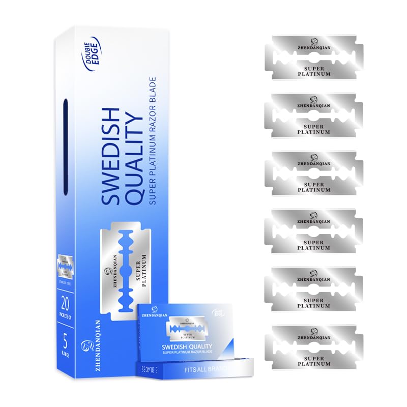Premium Double Edge Razor Blades - 100 Pack Swedish Steel