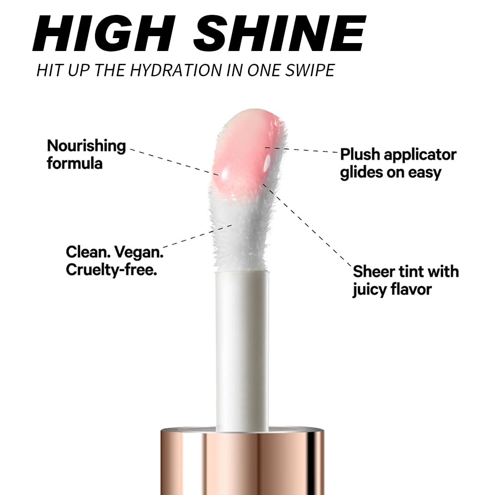Juicy-Gloss Tinted Lip Oil - Deep Hydration Non-Sticky Formula for Dry Lips | 06# Shade