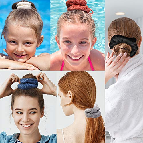 Microfiber Hair Towel Scrunchies Set - 8 Colorful Water-Absorbing Hair Ties for Wet Hair