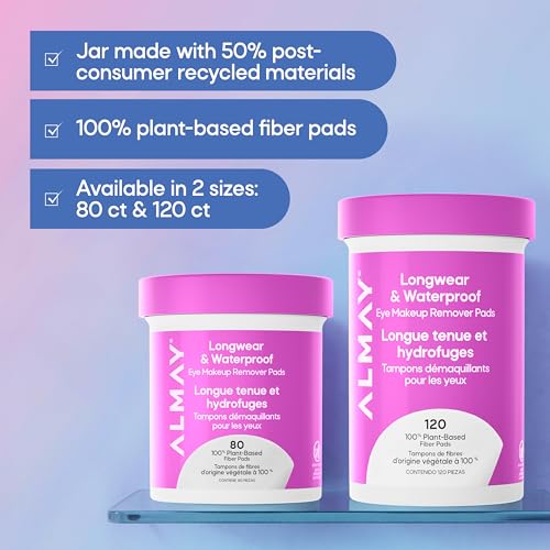 Almay Longwear & Waterproof Eye Makeup Remover Pads, 120 count(Packaging May Vary)
