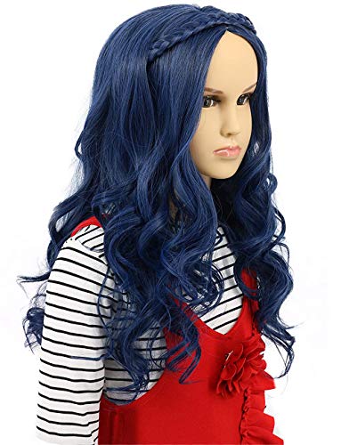 Karlery Kids Girls Blue Long Wave Halloween Cosplay Wig - Pack of 1